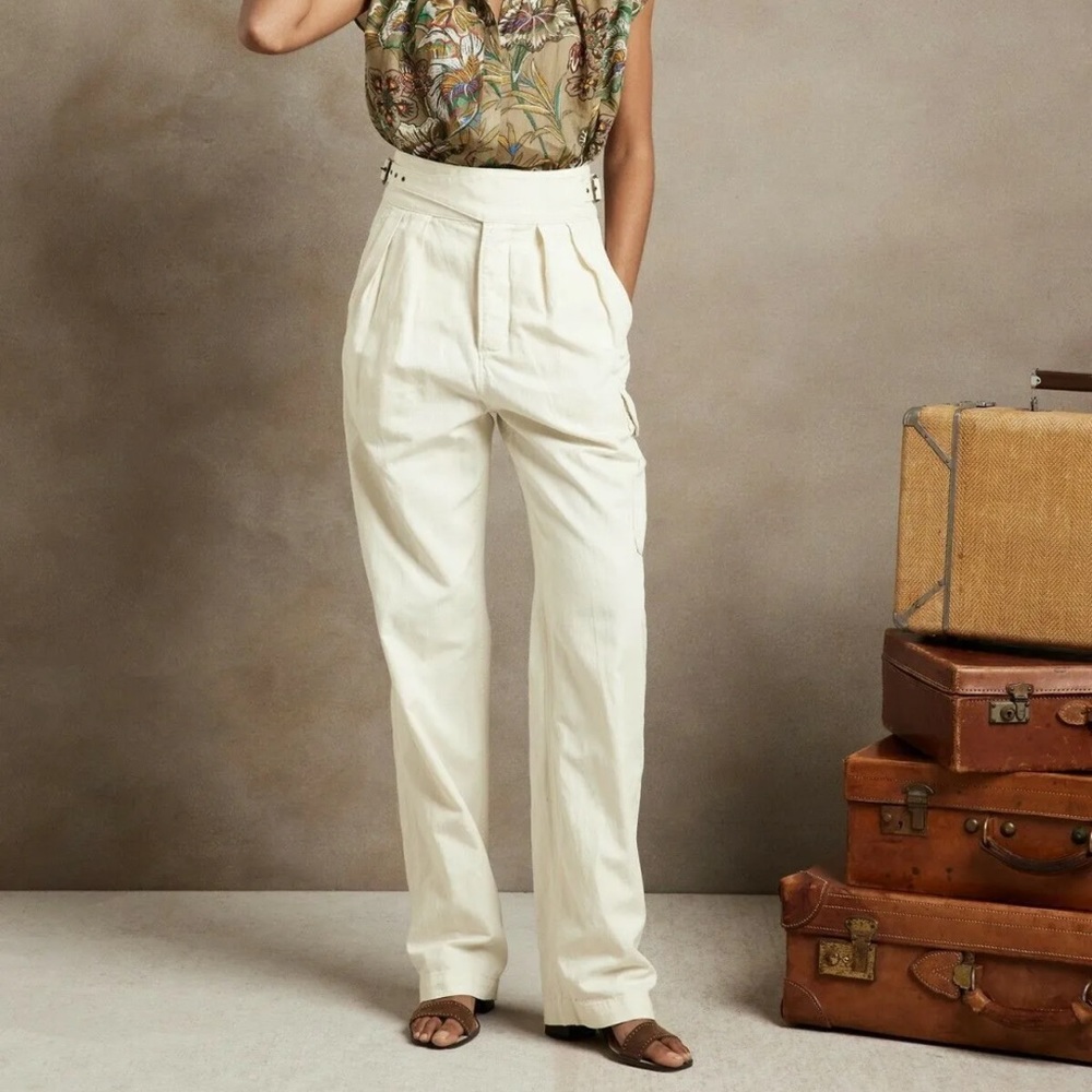 COPY - Banana Republic Heritage Explorer Pant 8 Transition Cream White #802133 …
